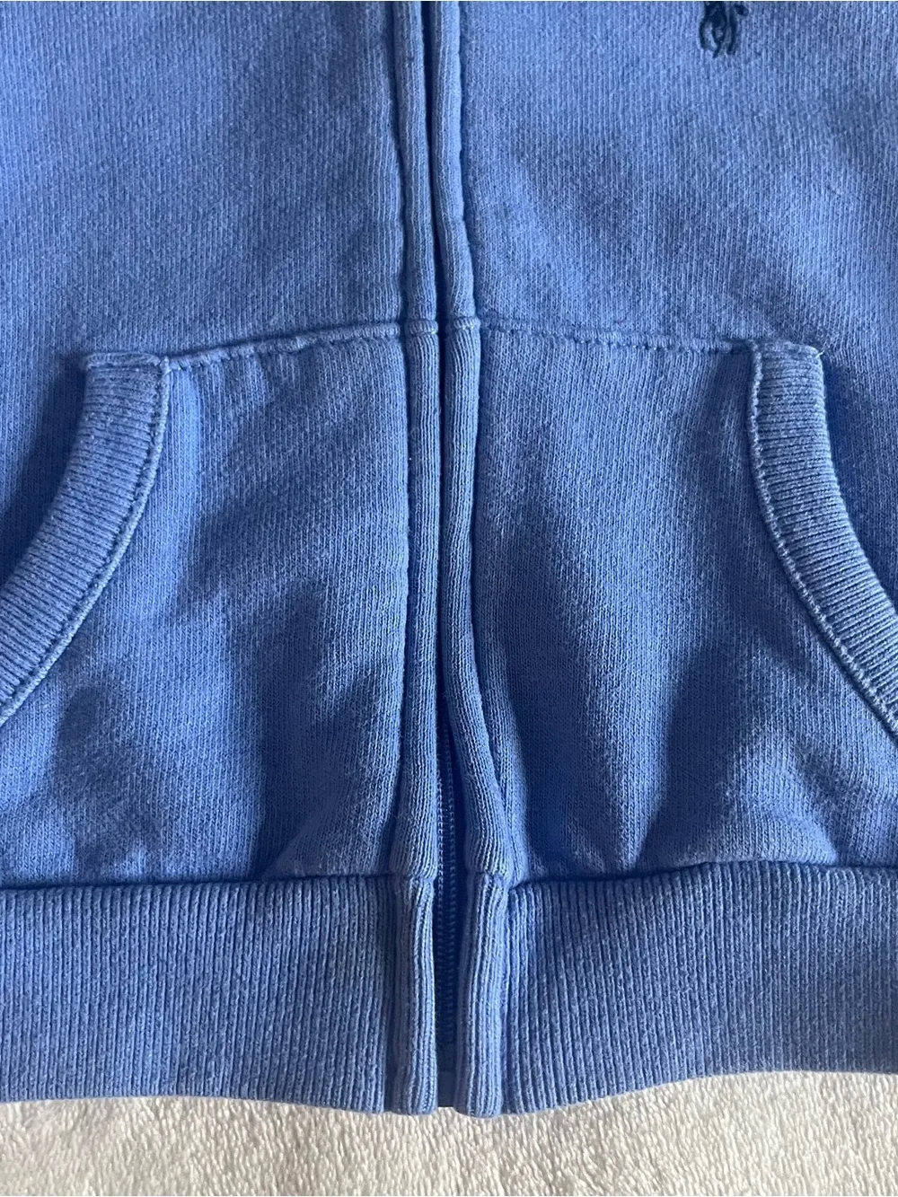 Ralph Lauren Kids Light Blue Zip-Up Hoodie with Polo Pony Sz 12M